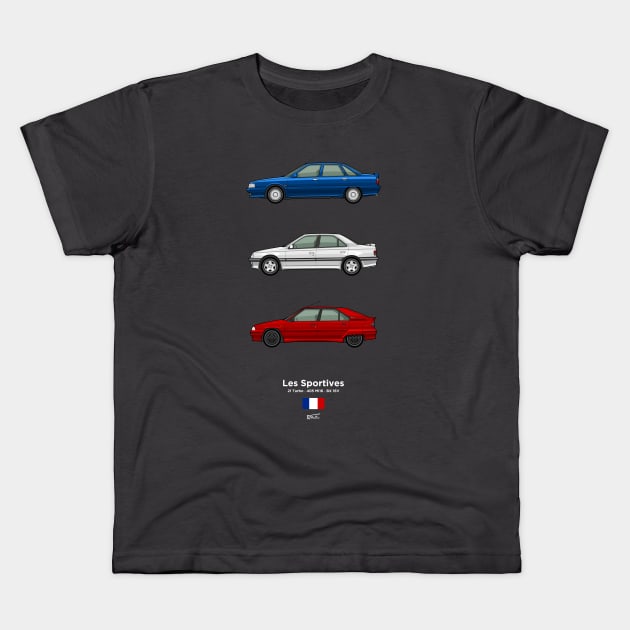 French sports saloons collection Kids T-Shirt by RJW Autographics